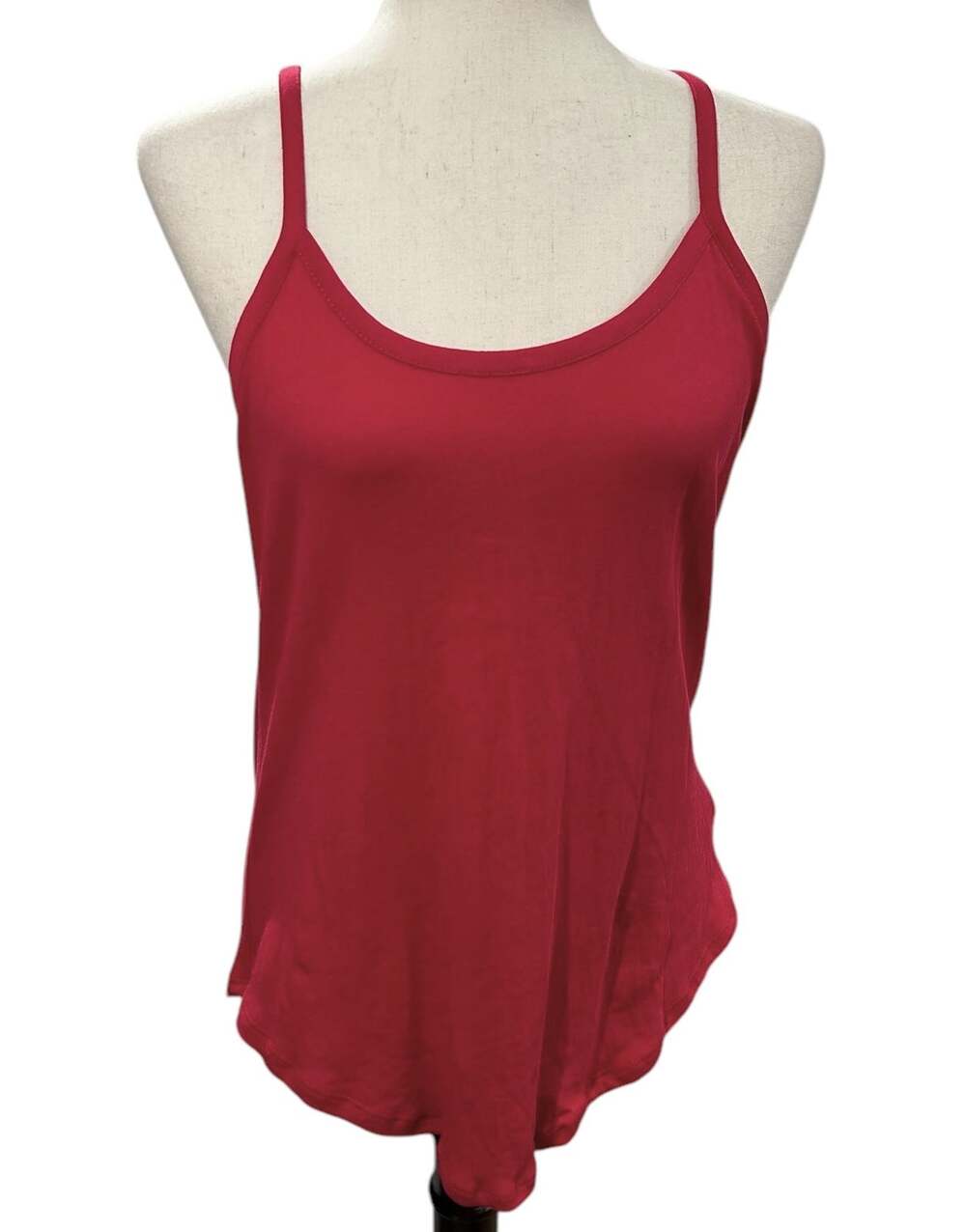 NEW NWT Chaser Strawberry Red Cotton Racer Back Tank Top Size M
